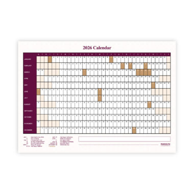 2026 Wall Calendar (Brunei Calendar) - Majestic Plum